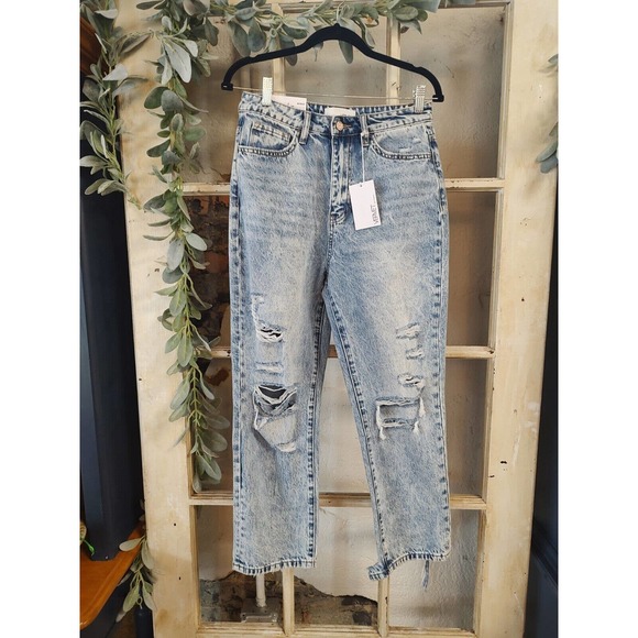 Flying Monkey Denim - Vervet Flying Monkey High Rise Straight Jeans Distressed Size 27 NWT